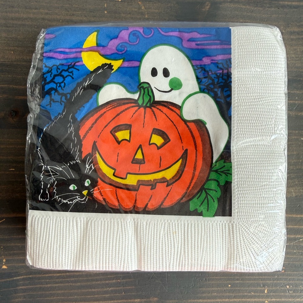 Unopened pack of vintage Halloween cocktail napkins